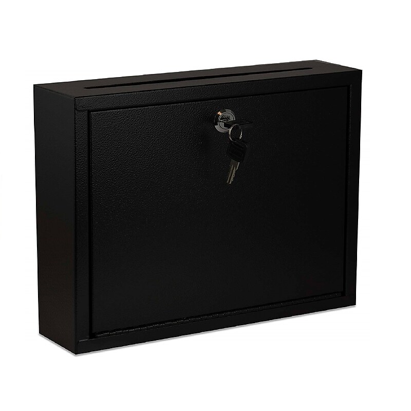 AdirOffice Steel Multipurpose Drop Box Interoffice Mailbox, Large, Black (631-03-BLK-PKG) image 1