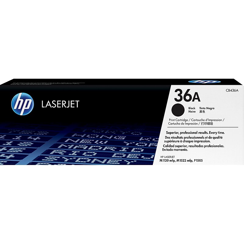 HP 36A Black Standard Yield Toner Cartridge, Prints Up to 2,000 Pages (CB436A) image 1