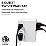 GoGreen Power 6 Outlet Swivel Wall Tap Adapter, White (GG-16000TSW)~#|#~C2EA08D4-93E7-49C7-A9A016062D5DD12A_sc7
