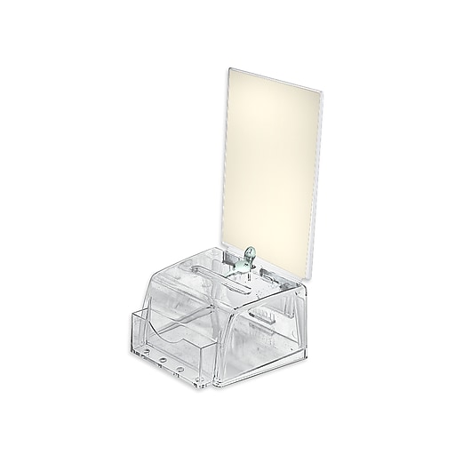 Azar Displays Molded Suggestion Box with Pocket Lock and Key, S Staples