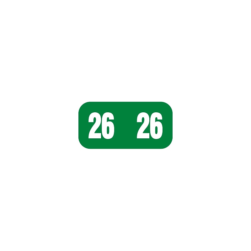 Medical Arts Press Smead Compatible "26" Medical Labels, Green, 250/Pack (3266326) image 1