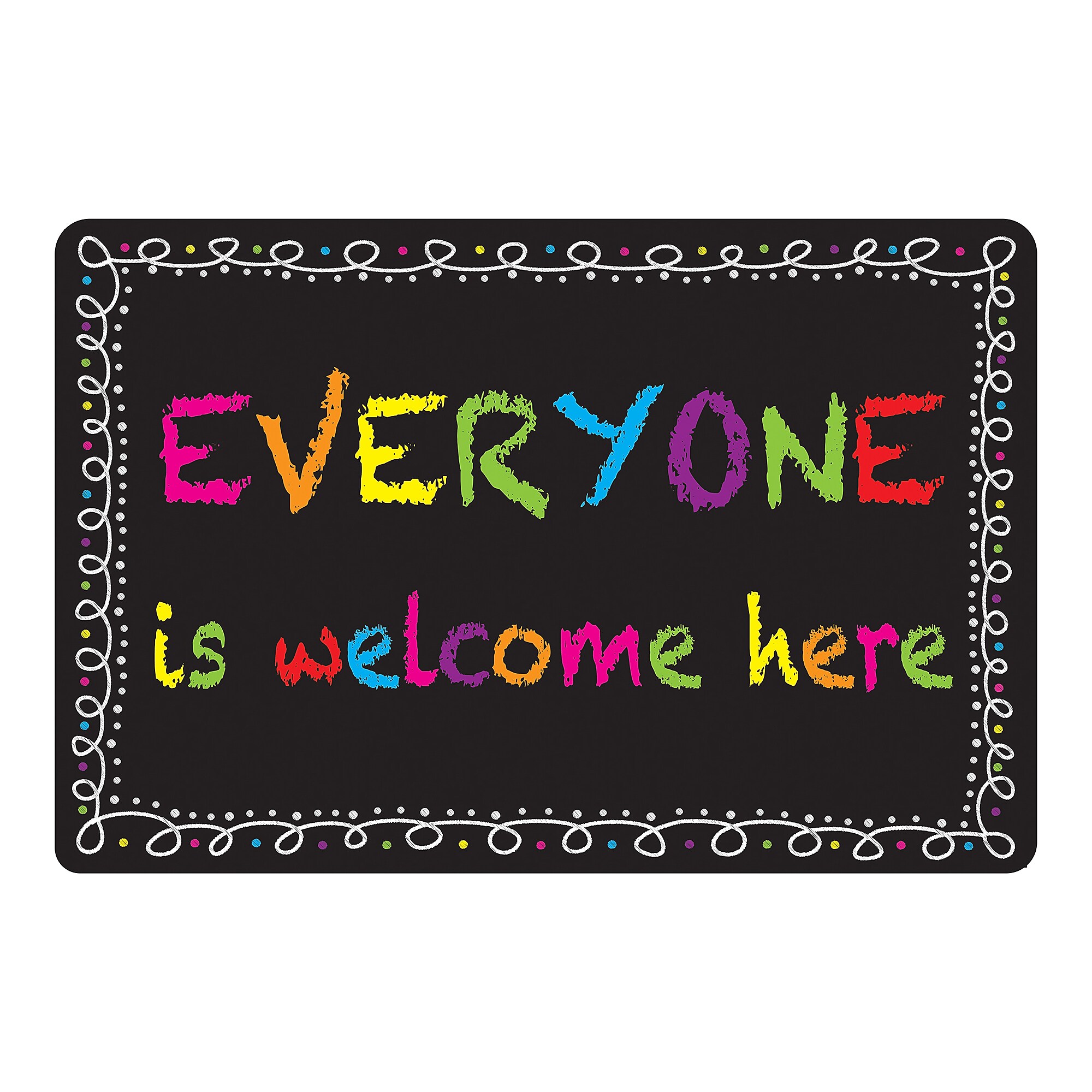 Ashley Smart Poly Commercial Floor Mat, 15.5″ x 23.5″, Chalk Loops Everyone Welcome, 2/Bundle (ASH91508-2) Sansujyuku sansujyuku.com