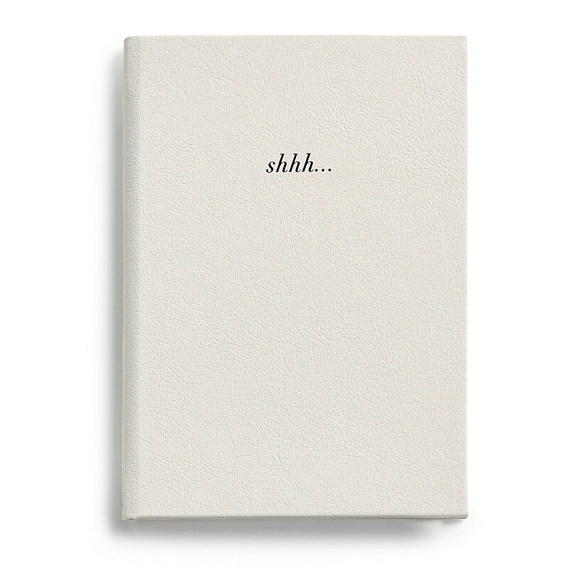 Eccolo "Shhh…" Hardcover Journal, 4" x 5.6", College Ruled, White, 80 Pages (ST973B) image 1