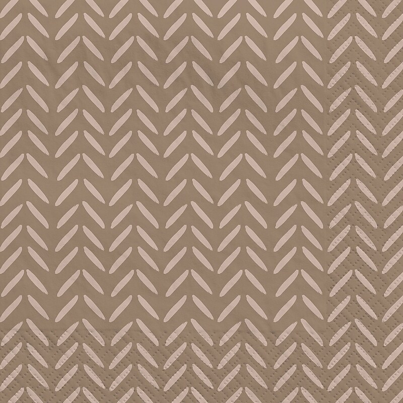 Party City Herringbone Lunch Napkin, 2-Ply, Taupe, 40/Pack (AM610007) image 1