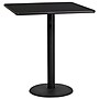 Flash Furniture Square Laminate Table Top with 24'' Round Bar-Height Table Base, 36" x 36", Black (XUBK3636TR24B)~#|#~C2F6E65B-D049-42B9-B2472D1ECAC49977_sc7