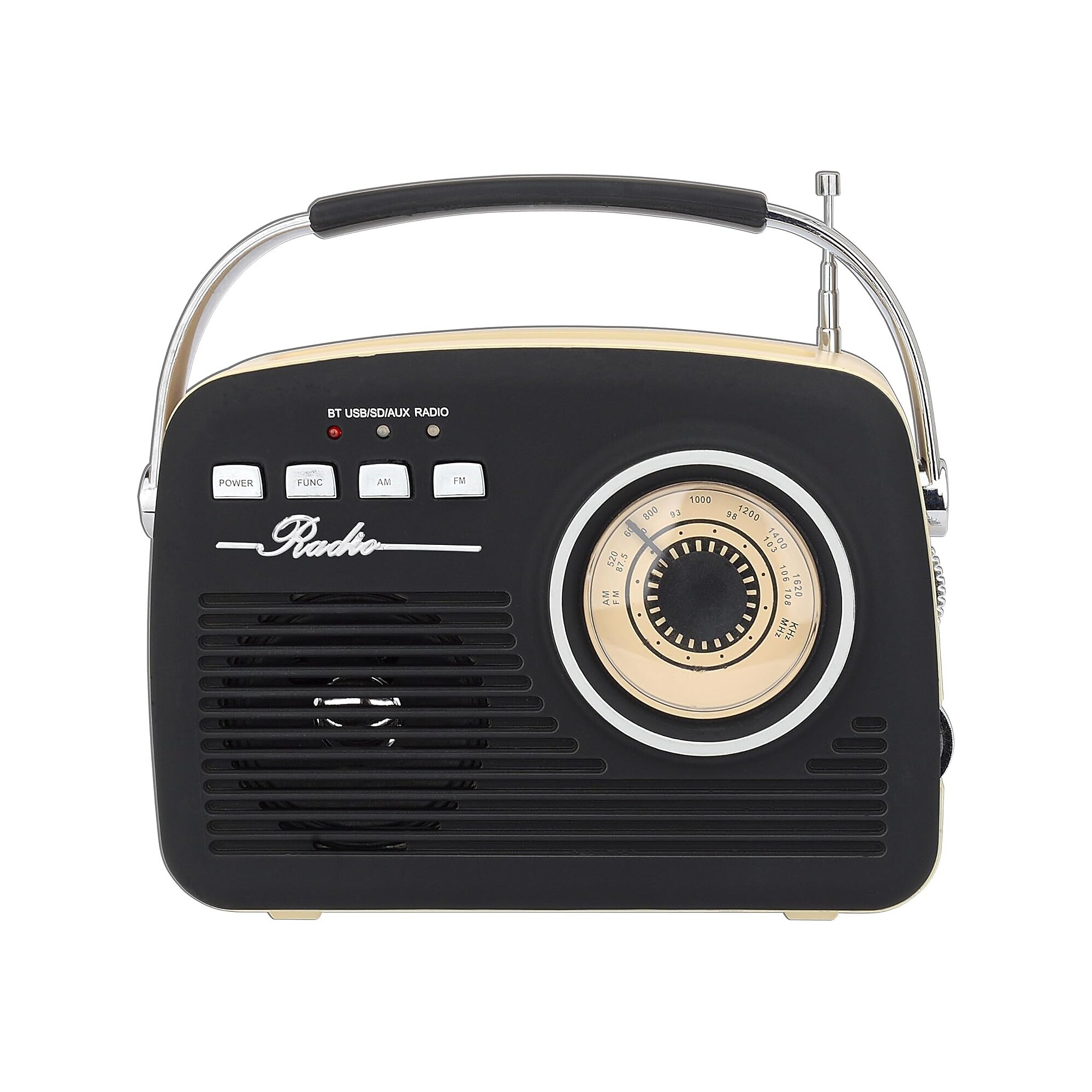 Supersonic Retro Portable Bluetooth Speaker, Black, (SC-1201BT-BLK) Sansujyuku sansujyuku.com