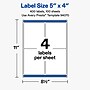 Avery Rectangle Laser/Inkjet Multipurpose Labels, Clear, 4 Labels/Sheet, 100 Sheets/Pack (19479311182)~#|#~C3060F0F-C506-4E6A-95C78EEC49480960_sc7