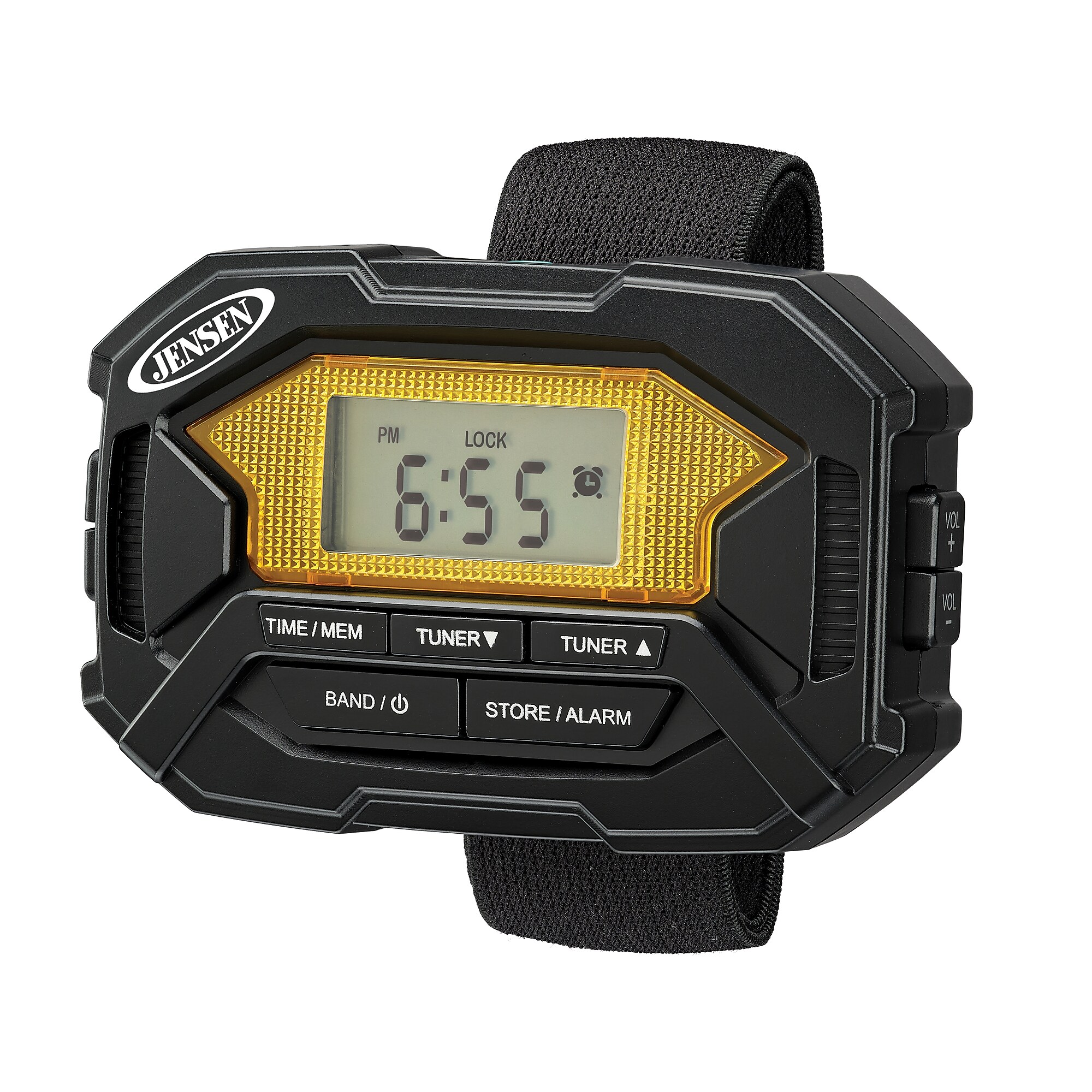 Jensen Wireless Digital AM/FM Stereo Armband Radio with Clock, Yellow/Black (SAB-60) Sansujyuku sansujyuku.com