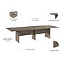 Bush Business Furniture 120W x 48D Boat Shaped Conference Table with Wood Base, Modern Hickory (99TB12048MHK)~#|#~C30B3B9F-31E1-4541-BE8D9D95AC3E8D43_sc7