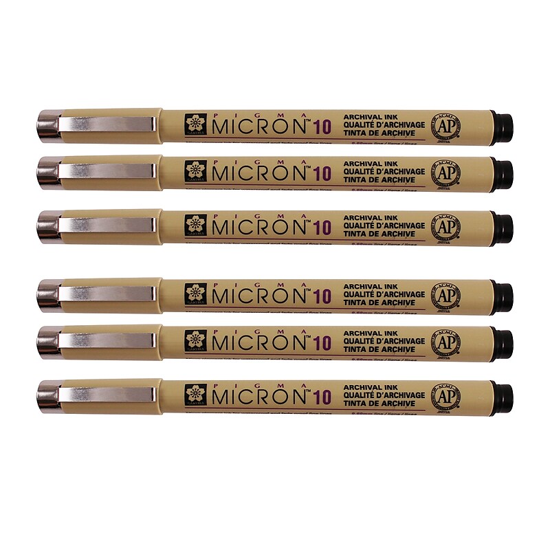 Sakura Pigma Micron Pen , Fineliner, Black Ink, 6/Pack (SAKXSDK1049-6) image 1