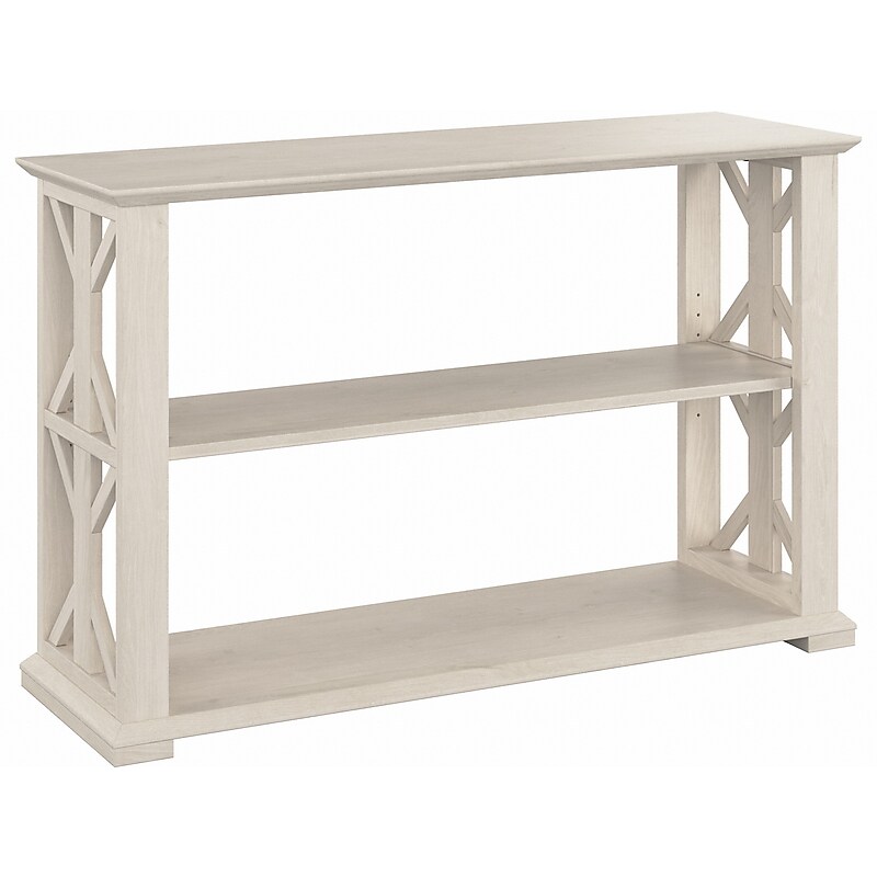 Bush Furniture Homestead 47" x 16" Console Table with Shelves, Linen White Oak (HOT248LW-03) image 1