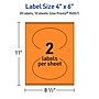 Avery Laser/Inkjet Multipurpose Oval Labels, 4" x 6", Bright Orange, 20/Pack (94057)~#|#~C31A2F40-A809-403F-AAC76E192862A246_sc7