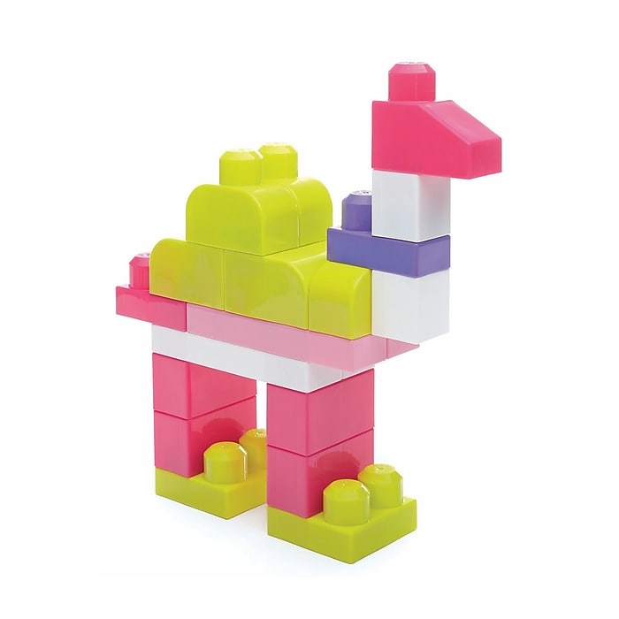 Mega Bloks First Builders Big Building Bag, 80 Pieces, Pink,