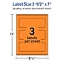 Avery Rectangle Multipurpose Labels, 2.5" x 7", Bright Orange, 30/Pack (94247)~#|#~C3232CAA-5AC0-4BEB-AF87F0DA788B6832_sc7