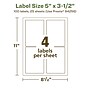 Avery EcoFriendly Laser/Inkjet Rectangle Multipurpose Labels, 5" x 3-1/2", White, 100/Pack (94256)~#|#~C32A43A7-3ACA-4980-A1151514318ACA8F_sc7