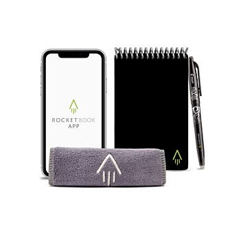 Rocketbook Mini Reusable Smart Notepad, 3.5" x 5.5", Dot-Grid Ruled, Black, 48 Pages (EVR-M-RC-A-FR)