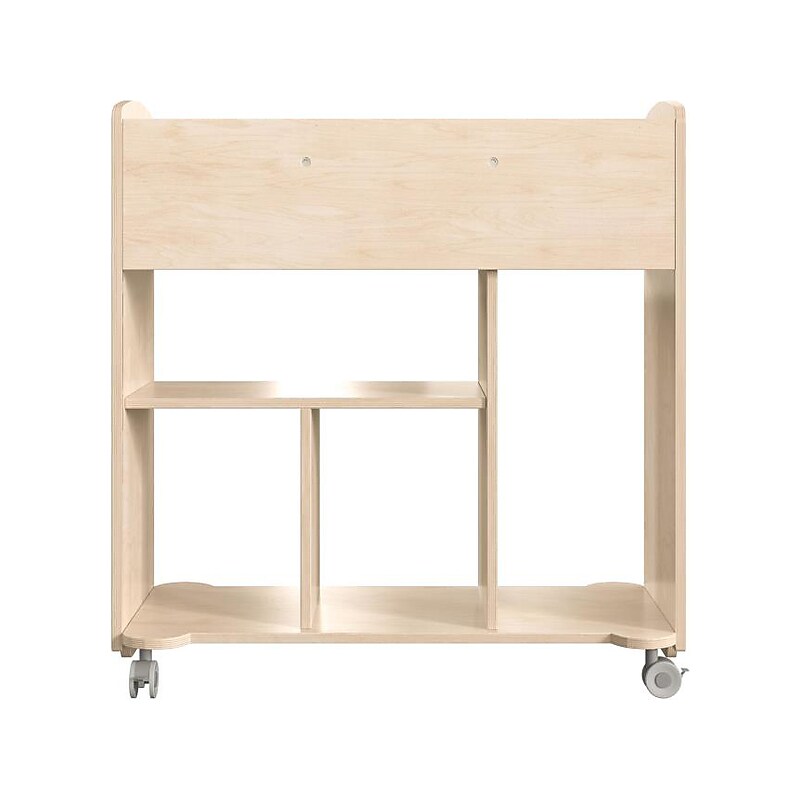 Flash Furniture Bright Beginnings Mobile 10-Section Storage Cart, 33.5"H x 31.5"W x 13"D, Brown (MK-KE24244-GG) image 1