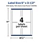 Avery Laser/Inkjet Rectangle Multipurpose Labels, 5" x 3.5", White, 400 Labels/Box  (94256)~#|#~C332F739-447D-4961-BDBCDD606C7260C3_sc7