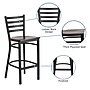 Flash Furniture HERCULES Series Traditional Metal Ladder Back Restaurant Barstool, Black/Walnut, 2-Pieces/Pack (2XUDG697BBARWAW)~#|#~C33AD677-75DE-4952-866E877040C9ABE3_sc7