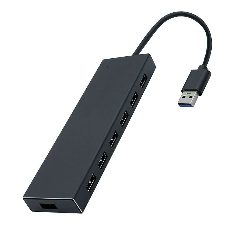 4XEM 7-Port USB-A Data Hub, Black (4XUSBADATAHUBTAA) image 1