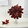 Nearly Natural 18" Autumn Maple Leaf Artificial Plant in Glass Planter (P1541-BG)~#|#~C343AD80-ADF8-4B5D-A270694B11283587_sc7
