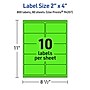 Avery Laser/Inkjet Multipurpose Rectangle Labels, 2" x 4", Neon Green, 800/Box (94207)~#|#~C34732FD-A4D0-499D-AFCB9B0D188B7E23_sc7