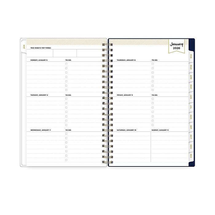 Blu Track Blue Sky Calendario Semanal Y Mensual 2026, Enero De 2026 A Diciembre De 2026, 5 X 8 Weekly Planner