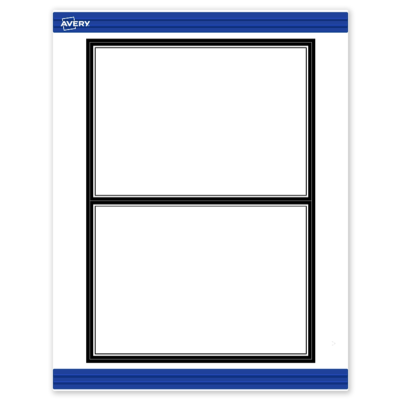 Avery Double Black Border Matte Blank Card, White, 20/Pack (S00-DMA) image 1