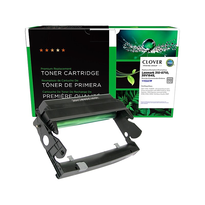 Clover Imaging Group Remanufactured Black Standard Yield Drum Unit Replacement for Lexmark/Dell/IBM/Toshiba image 1