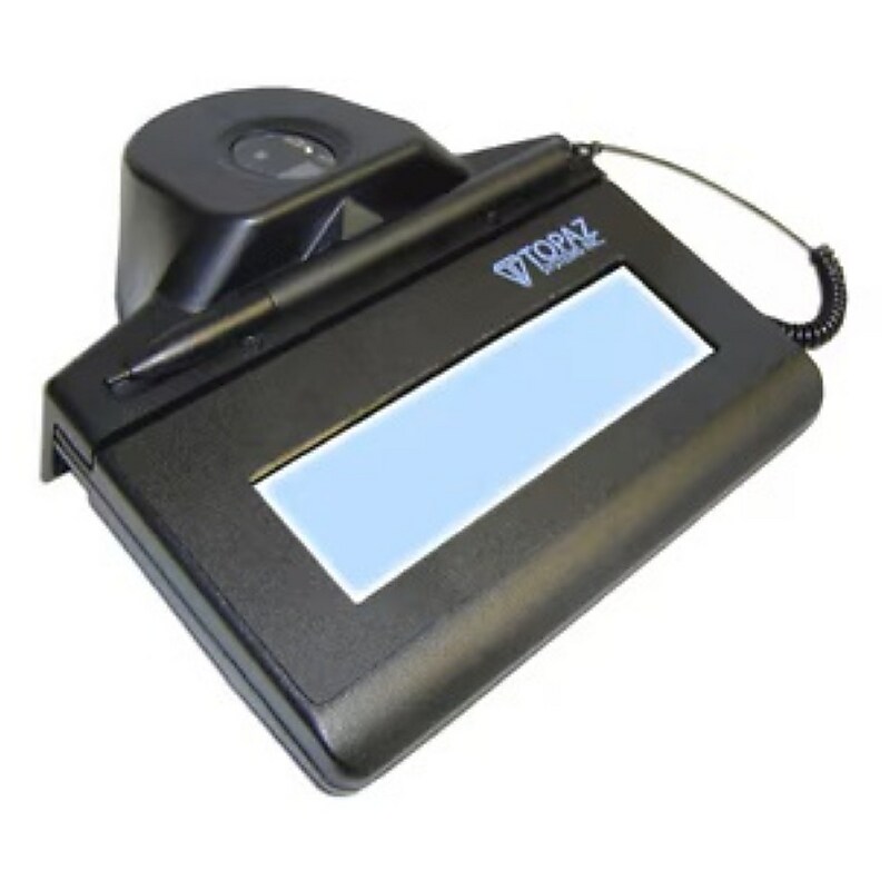 Topaz IDLite LCD 1 x 5 Backlit Signature Pad with Fingerprint Sensor, USB, Black (TF-LBK463-HSB-R) image 1