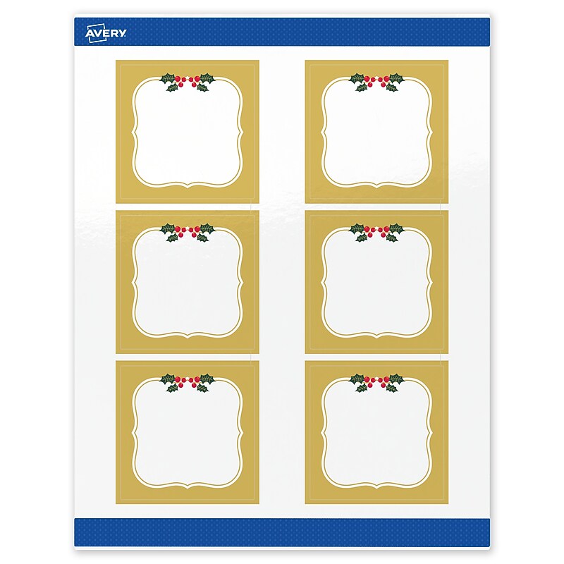 Avery Square Multipurpose Labels, 3" x 3", White, 60/Pack (19479370466) image 1