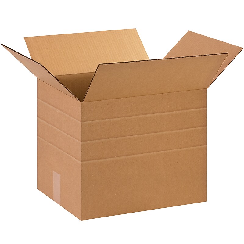 15" x 12" x 12" Multi-Depth Shipping Boxes, 25/Bundle (MD151212) image 1