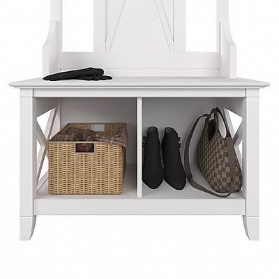 Bush Furniture Key West Hall Tree with Shoe Storage Bench - Thumbnail 3