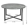 Household Essentials Jamestown 31.5"Dia. Laminate Round Coffee Table, Rustic Slate Concrete/Black (8096-1)~#|#~C368A0AB-E36B-4D07-8DF8D721DE71CA91_sc7