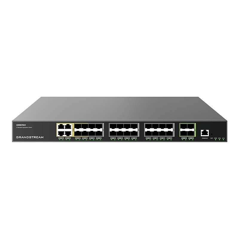 Grandstream GWN7830 Series 24-Port Gigabit Ethernet Managed Switch, 240Gbps Switching Capacity, Black (GWN7831) image 1
