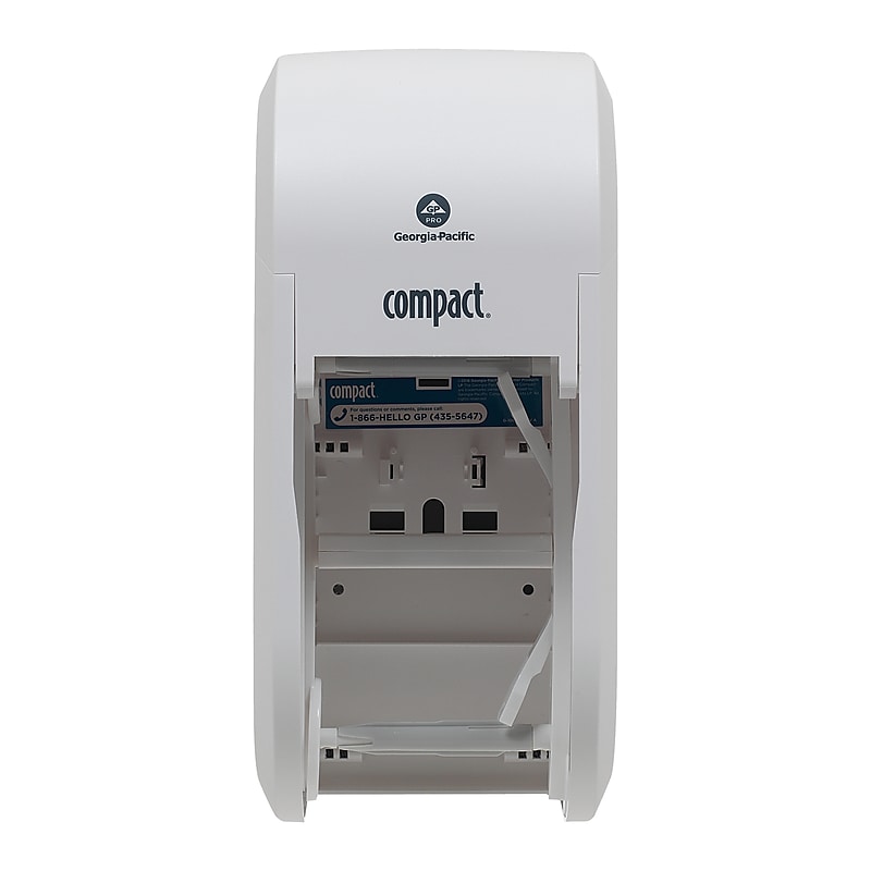 Compact 2-Roll Vertical Coreless Toilet Paper Dispenser by GP PRO, White (56767A) image 1