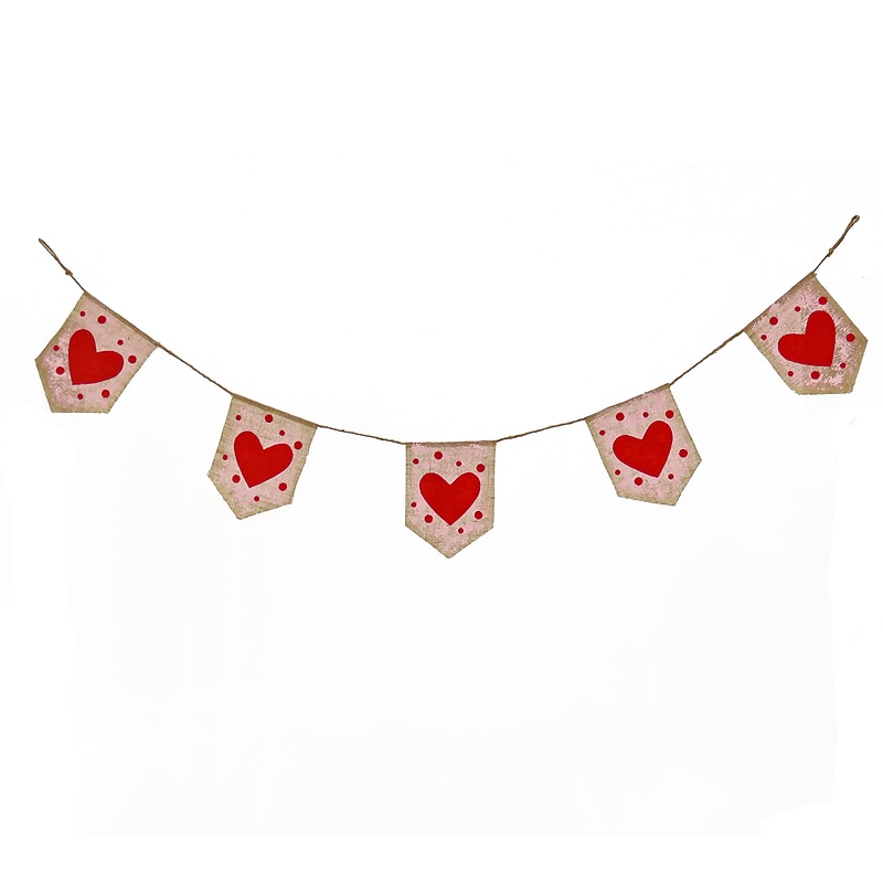 National Tree Company 6 ft. Valentine's Red Hearts and Dots Garland (RAV-22G421H3-1) image 1
