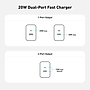CODi 20W Dual Port Wall Charger, USB-C & USB-A Outputs, Black (A01102)~#|#~C36E4C7A-066D-4A2C-A03C0E901904793B_sc7