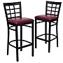 Flash Furniture HERCULES Traditional Metal Window Back Restaurant Barstool, Black/Burgundy, 2-Pieces/Pack (2XU6R7BWINBBGV)~#|#~C3701CBD-9A7C-4754-8631A4836BAAFE66_sc7
