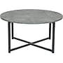 Household Essentials Jamestown 31.5"Dia. Laminate Round Coffee Table, Rustic Slate Concrete/Black (8096-1)~#|#~C37136D1-C21E-4569-83C6D8ABFDE4A7D2_sc7