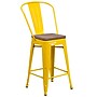 Flash Furniture Lily Contemporary Metal Vertical Back Counter Height Stool, Yellow, 4-Pieces/Pack (4CH3132024GBYLW)~#|#~C3719A8F-8DCC-4799-96768F6D62957E57_sc7