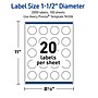 Avery Waterproof Round Laser Multipurpose Labels, 1.5" Dia., White, 2000/Box (19479399427)~#|#~C372754F-E853-4A04-91836A3CBD5124B6_sc7