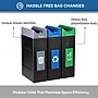 Commercial Zone Avante Black Three-Stream Trash/Recycling/Compost Bin Combo, 90 Gallon, Black (787305MSA)~#|#~C372B51E-37B3-4A26-A900495AE712B0AE_sc7