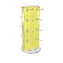 Azar Displays 20”H x 8”W Pegboard Counter Display with 16 4" Hooks, Yellow (700508-YEL-4C16)~#|#~C37563B5-042C-44D2-9FD5F20710BE6D4C_sc7