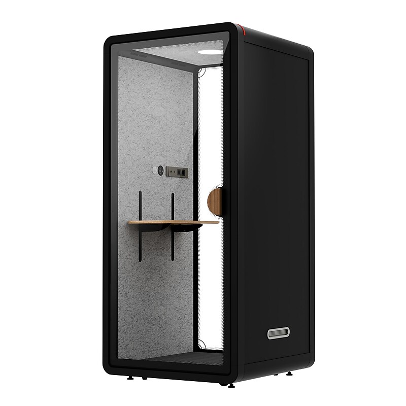 FlexiSpot NeoPod Modular Series Sound Absorbing Privacy Booth, Black (P1F-3B) image 1
