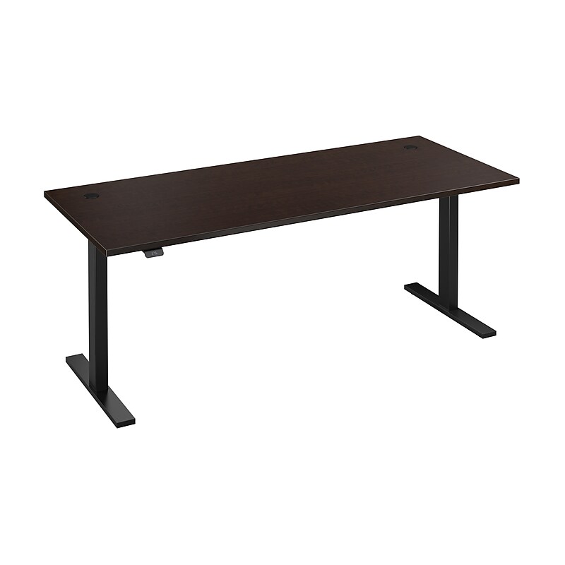Bush Business Furniture Move 60 Series 72"W Electric Height Adjustable Standing Desk, Mocha Cherry (M6S7230MRBK) image 1