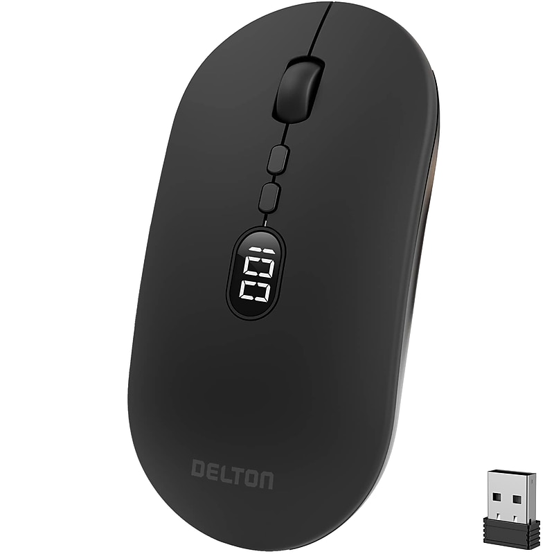 Delton S16 Wireless Ambidextrous Optical Mouse, Black (DMS16-WR) image 1