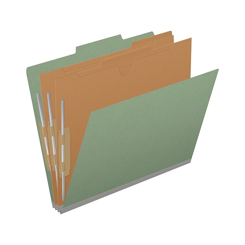 Medical Arts Press Pressboard Classification Folder, 2-Dividers, 2" Expansion, Letter Size, Green, 10/Box (DV-T42-26-3AGN-PKT) image 1