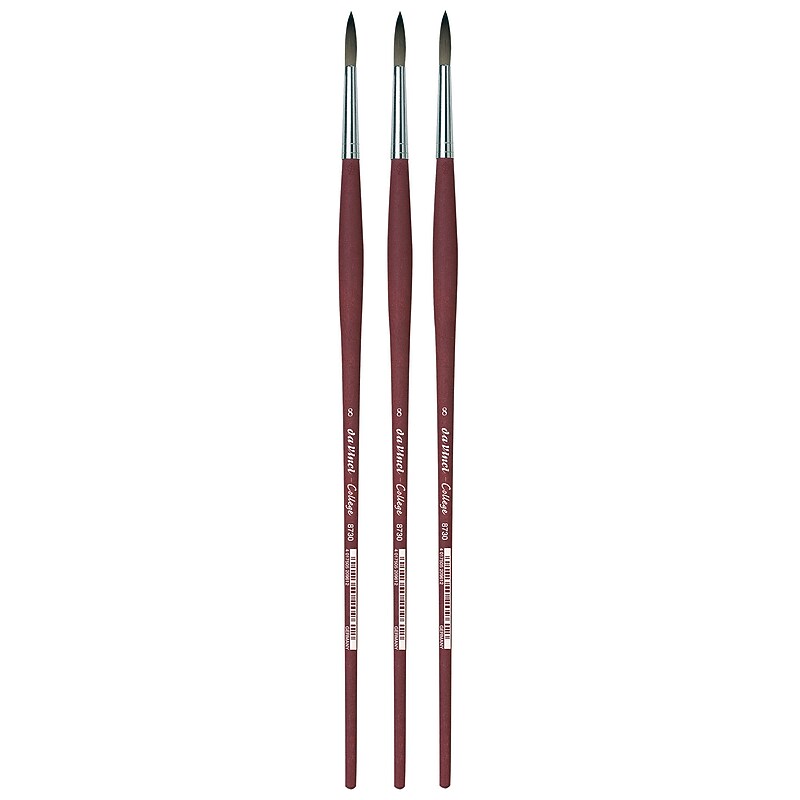 da Vinci COLLEGE Oil and Acrylic Synthetic Student Round Brush, 3 Brushes/Pack (DVXVA87308-3) image 1