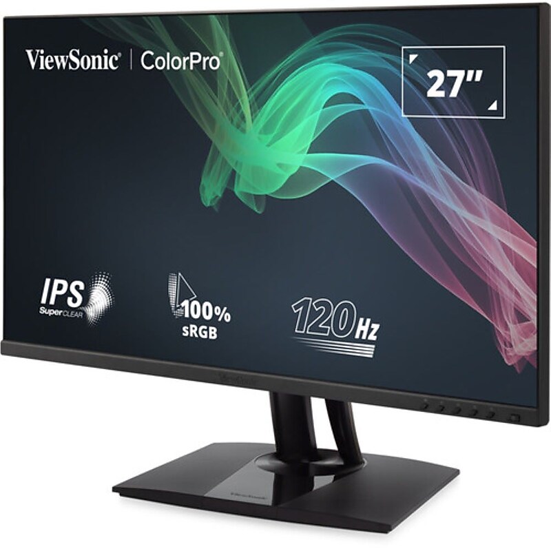 ViewSonic ColorPro 27" QHD IPS 120 Hz Monitor, Built-In Speaker, Height Adjustable, Black (VP2756A-2K) image 1